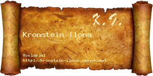 Kronstein Ilona névjegykártya